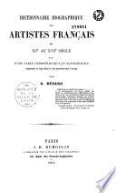 Dictionnaire biographiques des artistes français du XIIe au XVIIe siècle