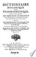 Dictionnaire botanique et pharmaceutique