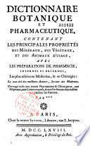 Dictionnaire botanique et pharmaceutique...