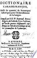 Dictionnaire caraibe-françois
