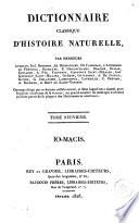 Dictionnaire classique d'histoire naturelle