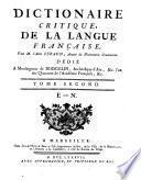 Dictionnaire critique da la langue française