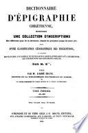 Dictionnaire d'épigraphie Chrétienne
