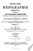 Dictionnaire d'épigraphie chrétienne
