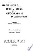 Dictionnaire d'histoire et de géographie ecclésiastiques
