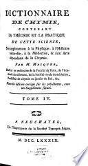 Dictionnaire De Chymie