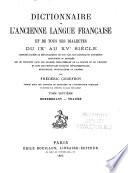 Dictionnaire de l'ancienne langue française, et de tous ses dialectes du IXe au XVe siècle
