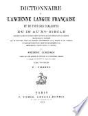 Dictionnaire de l'ancienne langue française, et de tous ses dialectes du IXe au XVe siècle