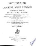 Dictionnaire de l'ancienne langue française, et de tous ses dialectes du IXe au XVe siecle