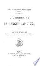 Dictionnaire de la langue amariñña