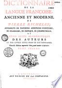 Dictionnaire de la langue française, ancienne et moderne de Pierre Richelet