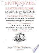 Dictionnaire de la langue Françoise, ancienne et moderne