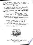 Dictionnaire de la langue françoise, ancienne et moderne