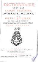 Dictionnaire De La Langue Françoise, Ancienne Et Moderne