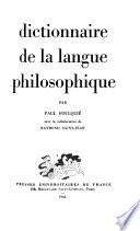 Dictionnaire de la langue philosophique