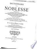 Dictionnaire de la noblesse ... de France