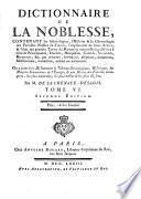 Dictionnaire de la noblesse ... de France