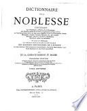Dictionnaire de la noblesse ... de France