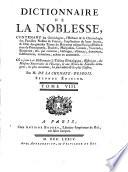 Dictionnaire De La Noblesse