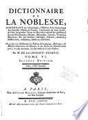 Dictionnaire de la noblesse