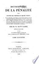 Dictionnaire de la pénalité dans toutes les parties du monde connu ...