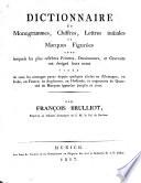 Dictionnaire de monogrammes, chiffres, lettres initiales et marques figurées0