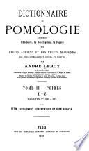 Dictionnaire de pomologie: Poires