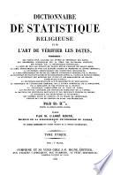 Dictionnaire de statistique religieuse ...