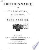 Dictionnaire de Thologie