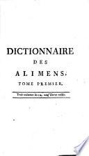 Dictionnaire des alimens, vins et liqueurs