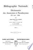 Dictionnaire des anonymes et pseudonymes (XVe siècle-1900