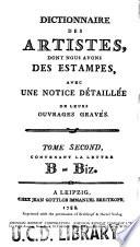 Dictionnaire des artistes, dont nous avons des estampes