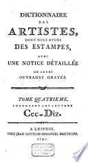 Dictionnaire des artistes, dont nous avons des estampes