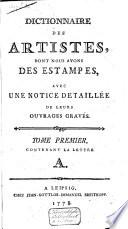 Dictionnaire des artistes dont nous avons des Estampes