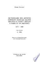 Dictionnaire des artistes exposant dans les salons des XVII et XVIIIe siècle à Paris et en province, 1673-1800