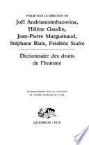 Dictionnaire des droits de l'homme