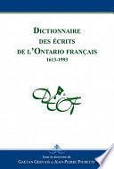 Dictionnaire des écrits de l'Ontario français
