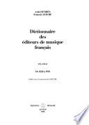 Dictionnaire des éditeurs de musique français