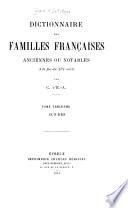 Dictionnaire des familles françaises anciennes ou notables à la fin du XIXe siècle