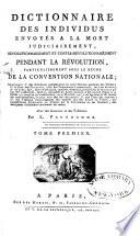 Dictionnaire des individus envoyés à la mort judiciairement