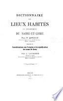 Dictionnaire des lieux habités du département de Saône-et-Loire