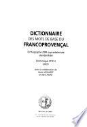 Dictionnaire des mots de base du francoprovençal