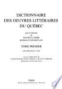 Dictionnaire des oeuvres littéraires du Québec