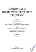 Dictionnaire des oeuvres littéraires du Québec