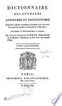 Dictionnaire des ouvrages anonymes et pseudonymes en français