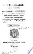 Dictionnaire des ouvrages anonymes et pseudonymes en français