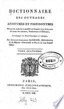 Dictionnaire des ouvrages anonymes et pseudonymes