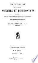 Dictionnaire des ouvrages anonymes et pseudonymes