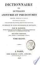 Dictionnaire des ouvrages anonymes et pseudonymes