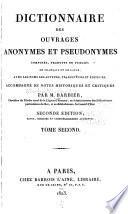 Dictionnaire des ouvrages anonymes et pseudonymes